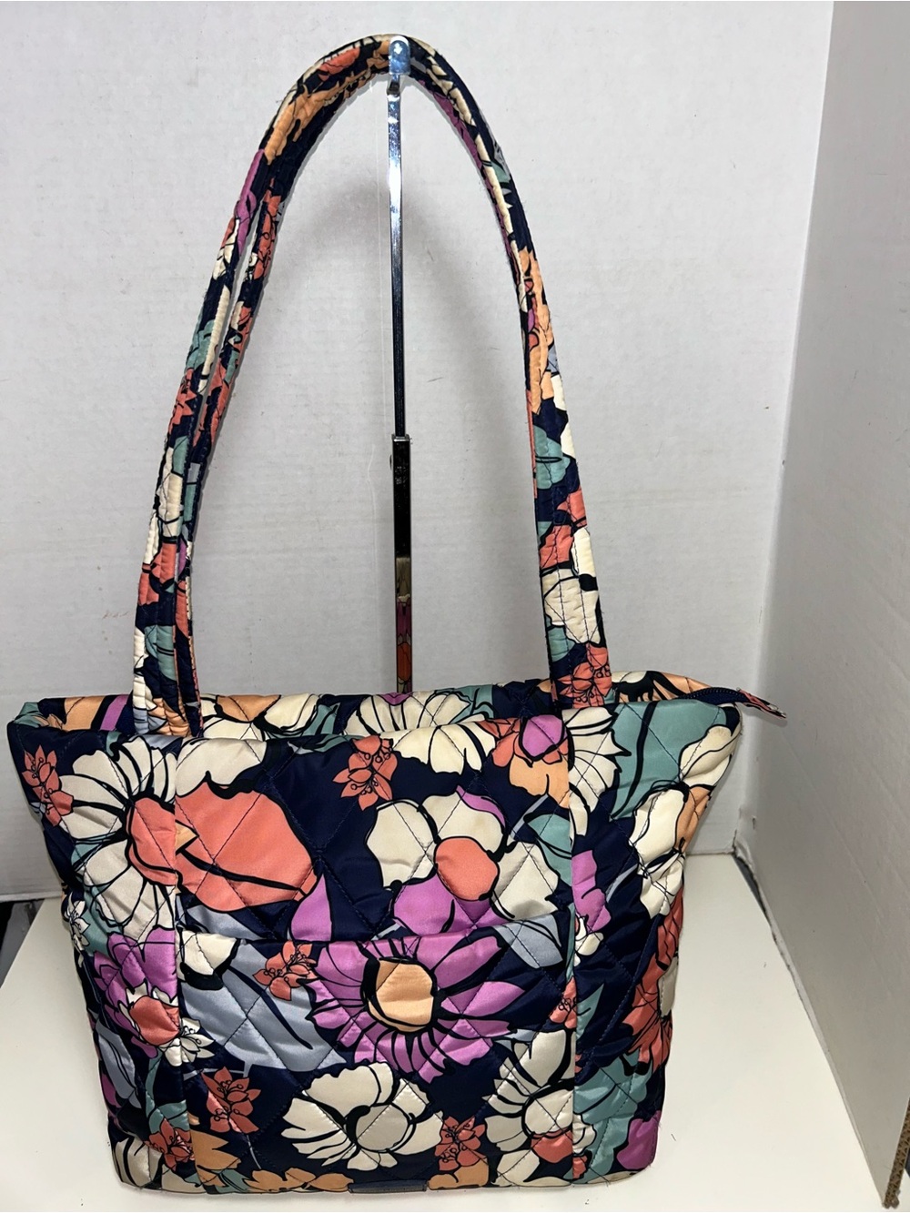 Vera Bradley Ultralight Small Santa Fe Fun Floral Zip Tote Shoulder Bag